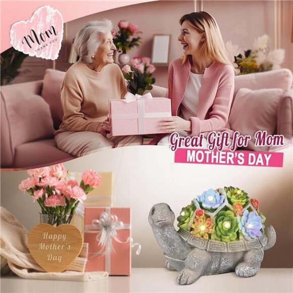 Turtle Figurine Lights for Outside, Yard Decorations Outdoor, Garden Decor - Picture 3 of 7